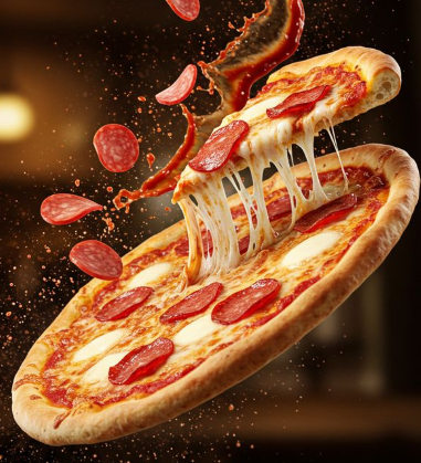 Pizza grande, broto doce e Kuat 2 litros